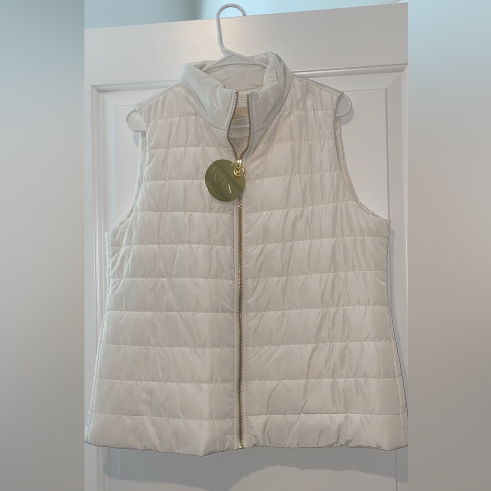 Michael Kors Off-White Quilted Vest